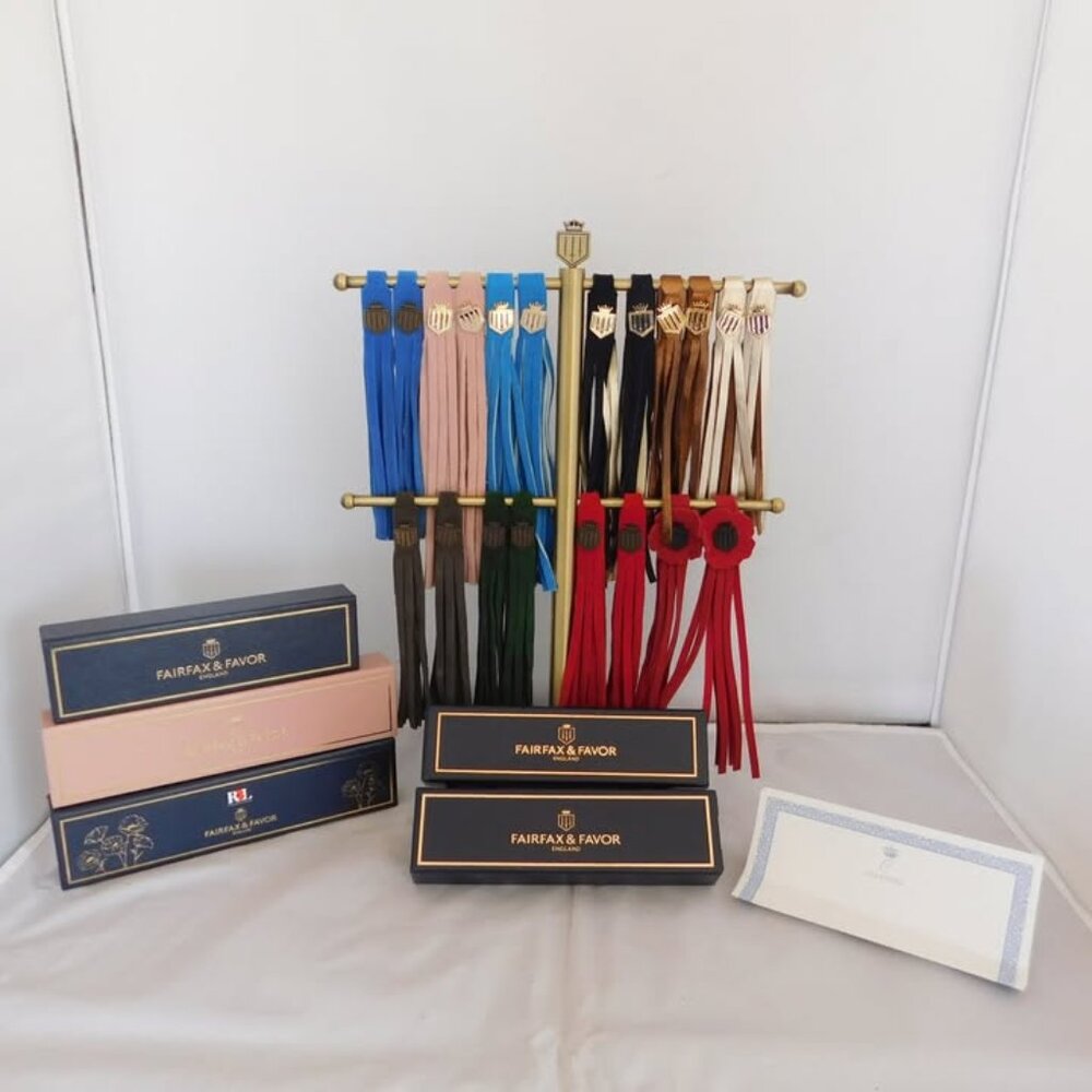 FairFax and Favor Leather and Suede tassels and stand
